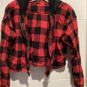 Ladies taxi red and black zip up hoodie size large